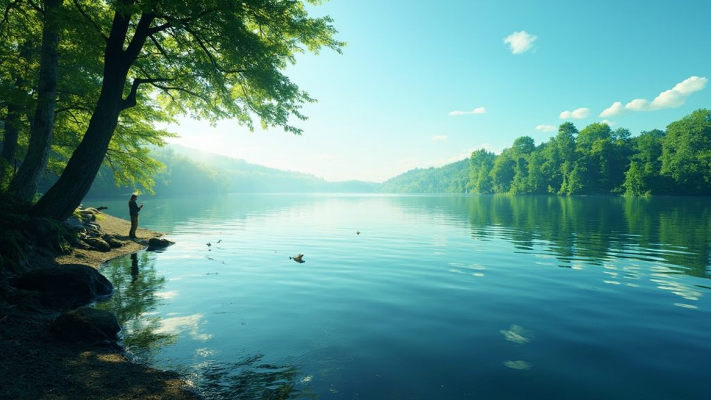 Lac pour Pecher La Carpe: Authentique de l'aventure unie