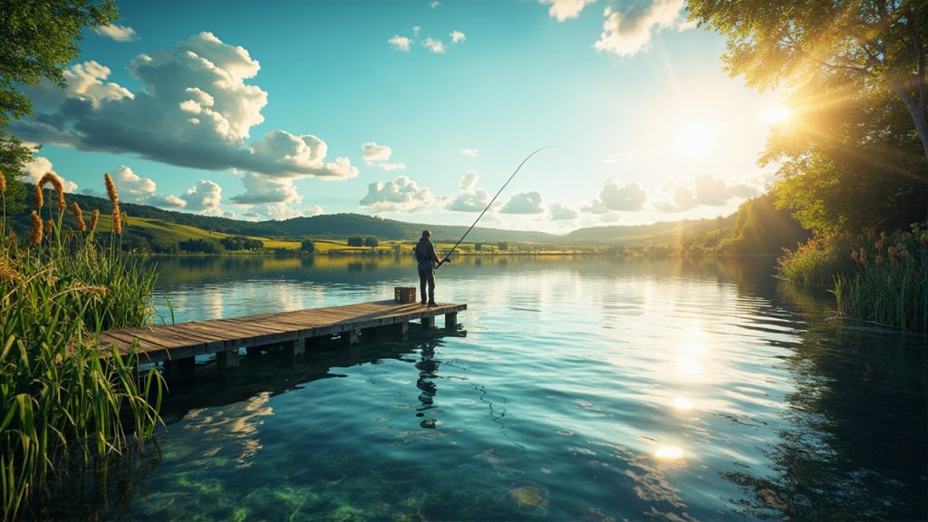 Lac pour Pecher La Carpe: Authentique de l'aventure unie